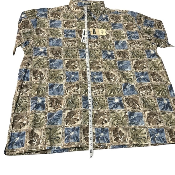 NWT St. John’s Bay Men's Short Sleeve Button Up Shirt Tropical Vacation Size 3XL - Picture 8 of 12